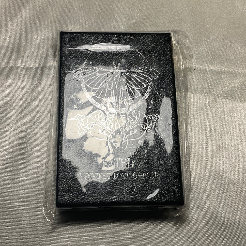 Black Tarot Deck Box with Silver Foil Art- pocket sized